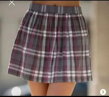 bele gace: Mini suknja na falte sa kariranim dezenom. - Kroj: kratka A-linija sa — 1