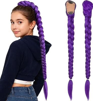 Perike i klipse: Ljubičasta pletenica u obliku konjskog repa koja se pričvršćuje — 6