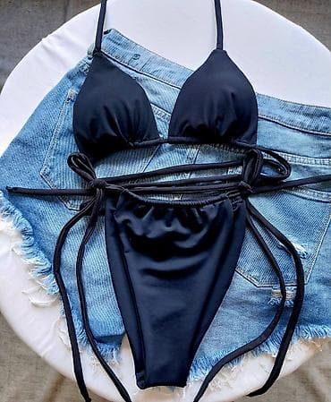 roberto cavalli deca: Crni bikini set – trodelni - Gornji deo: klasičan trouglasti bikini — 3