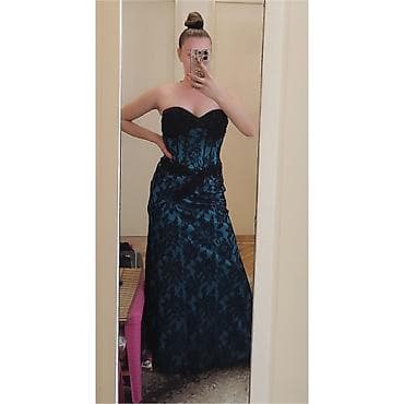majice sa cipkom: Elegantna večernja haljina bez bretela u sirena kroju. Osnova je — 4