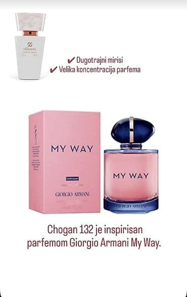 parfemi originali: Chogan 132 – ženski parfem inspirisan mirisom Giorgio Armani My Way — 1