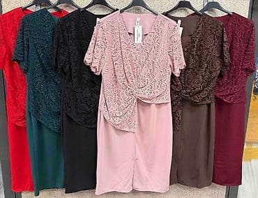 exkluzivne haljine: Haljina elegantna mid sa čipkanim gornjim delom. Midi dužina,ravan — 7