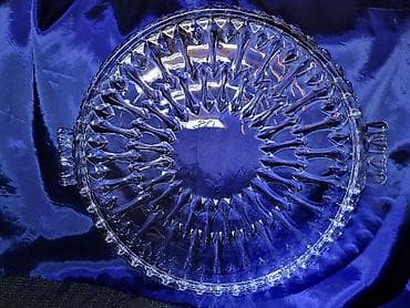 Plato nov iz 80ih.godina,kristal,led kristal za torte,kolace. Nov — 8