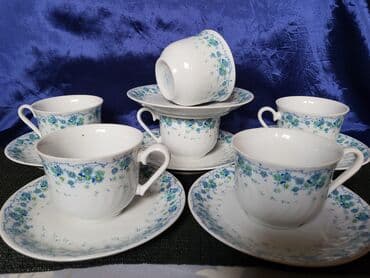 solje za caj: Solje nove za kafu,caj fena porcelan Nemacka 70te. Solje vece — 6