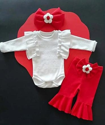 narukvice za devojčice: Dečiji komplet za devojčice – bodi, helanke i traka za kosu💜 Mala — 2