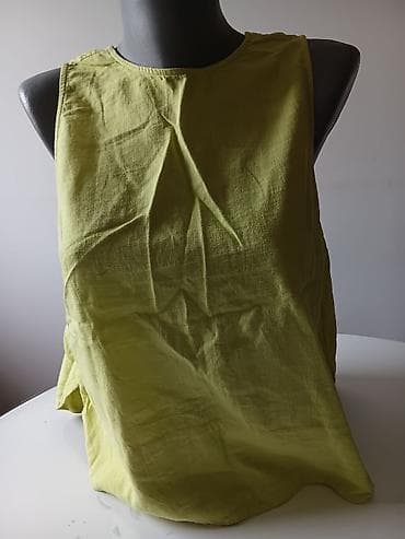 Ženska letnja bluza/majica bez rukava u limeta-zelenoj boji. -