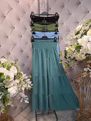 sandale za ples: Ženska boho suknja – dužina maxi/midi, sa širokim rastegljivim šmokom — 5