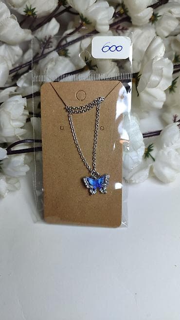 elegantne cizmice: Ogrlica sa priveskom leptira - Materijal: metalni lančić u srebrnoj — 5