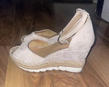 sandale 38: Bež ženske sandale Capelli Rossi na punu petu (espadrile) Jako — 3