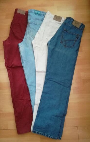 teksas jakna i trenerka: Paket 3 para farmerki sve za 700 din vel 31/32 (s/m)-,obim struka — 2