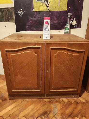 trokrilni ormar: Drveni dvokrilni ormarić za odlaganje - Materijal: puno drvo/furnir — 2