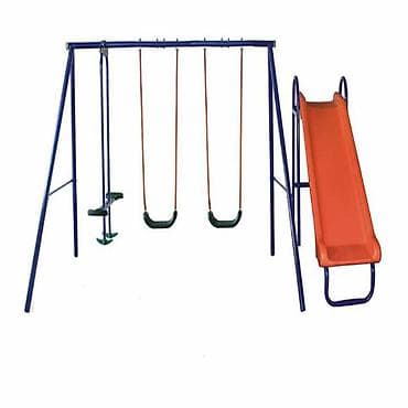 Set za drvoriste - dve ljuljaske, klackalica i tobogan

19900 din