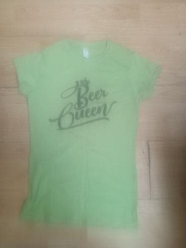 kosarkaski dres partizan: Zelena ženska majica kratkih rukava sa printom “Beer Queen” na — 3