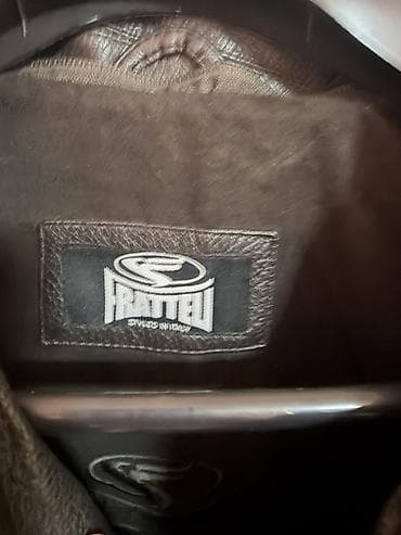 tople kape: Muška kožna jakna/kaput Fratteli - Materijal: prava koža (etiketa — 2