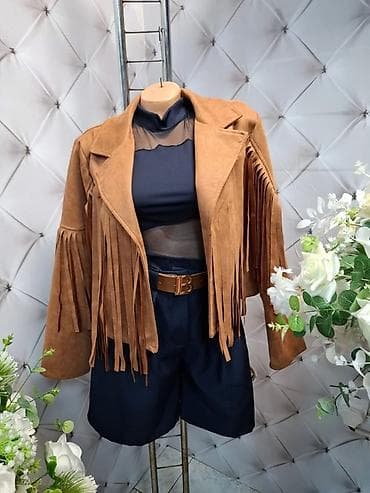 ❤️Ženska jakna sa resama – boja konjaka❤️3100 sin - Materijal: mekan