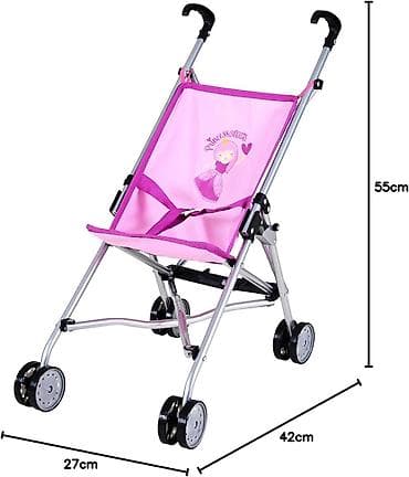 rumi zoi i mira lutke: Kolica za lutke Knorrtoys “Sim” – Princess Pink - Kompaktna, lagana — 3