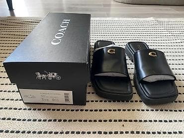 afrika sandale: COACH Florence LTH Sandal – ženske kožne papuče/sandale - Model — 3