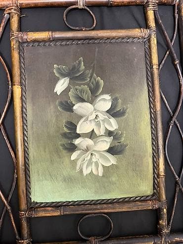 pudlice slike: Dekorativna zidna slika sa bambus okvirom - Materijal: prirodni — 3