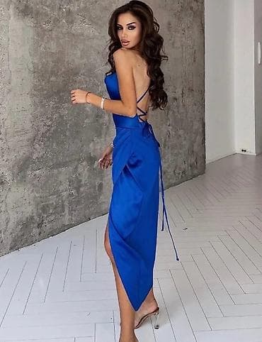 Dresses: Saten haljina midi dužine sa bretelama i visokim bočnim prorezom — 8