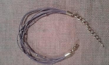 Lighters and accessories: Ljubicasta narukvica od tankih koznih niti sa zlatastim — 2