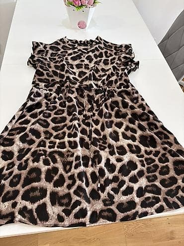 versace sandale: Ženska haljina – SHEIN, leopard print - Model: kratka/midi A-kroja — 3