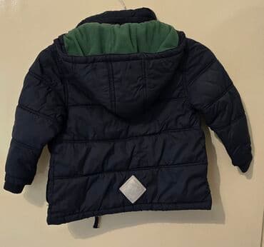 Dečija zimska jakna sa kapuljačom - Boja: tamno plava spolja, zelena — 2