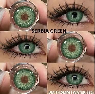 Set zelenih kontaktnih sočiva za oči, prečnika 14.2mm ili 14.5mm i sa