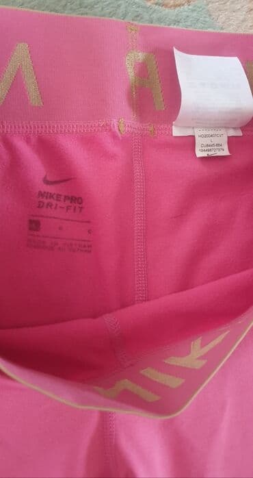 nike farmerke: NIKE pro dri fit original helanke roze boje sa zlatnom debelom gumom — 2