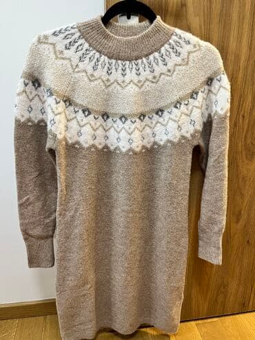 Haljine: Springfield XS, bоја - Bež, Oversize, Dugih rukava — 1