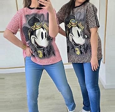 Women's T-shirts and tops: Ženske oversized majice sa Mickey printom. Kratki rukav,okrugli izrez — 5