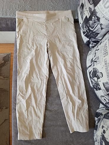 deichmann ravne sandale: Bež ženske pantalone uskog kroja. - Materijal: lagana, prijatna — 1