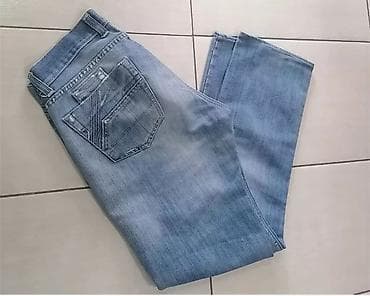 denim farmerke muske: Muške farmerke – svetloplavi teksas sa poderotinama. Vel 33 - Kroj — 4