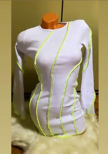 haljine secene ispod grudi: S (EU 36), color - White, Cocktail, Long sleeves — 1