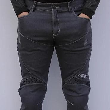 starke sive: Muške motociklističke farmerke – tamno siva - Kroj sa ojačanjima i — 6