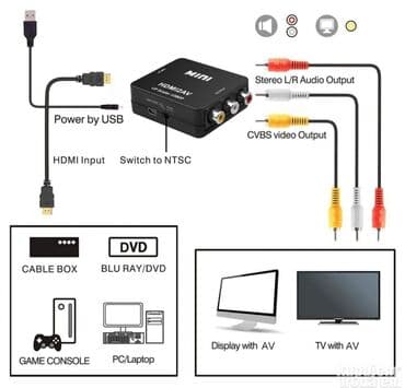 zice za mikser: HDMI na AV/3rca adapter konverter 1080p Konverter Hdmi signala u — 5