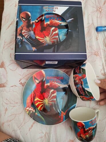 led crevo za spoljnu upotrebu: Dečiji set posuđa – Spider-Man motiv - Komplet sadrži 3 dela: tanjir — 2