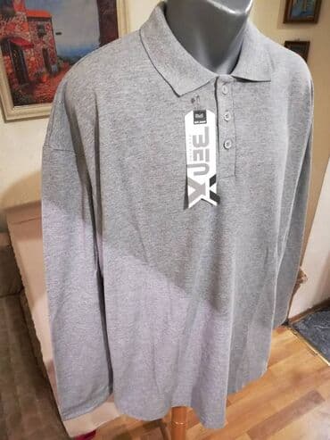 trikotazne pantalone: Nova velika muska pamucna kosulja sa kragnom Benx Svetlo-siva 4XL — 3