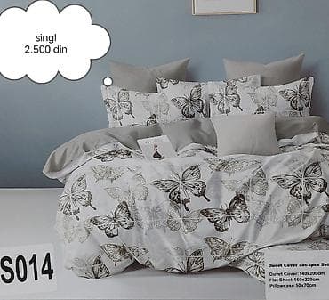 posteljina sa srcima: 🩷Singl posteljine🩷 🩵Čaršaf-160*220 🩷Jorganska navlaka-140*200 — 4