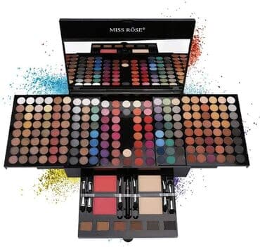 Set sminke MISS ROSE u koferu Paleta sa senkama Set šminke: Miss