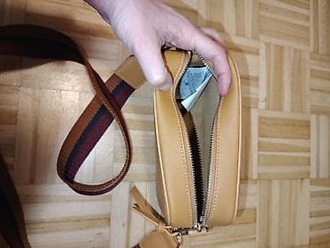 louis vuitton torbice: Mini torba preko ramena – bež/karamel boja 20x12 - Materijal — 3