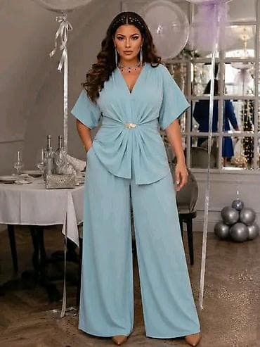 detox line: Komplet tunila i široke pantalone. - Kroj: bluza sa V-izrezom,kratkim — 2