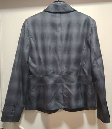 velicine pantalona za zene: Ženski sako – tamnosiva/ugalj nijansa sa diskretnim prošaranim — 2