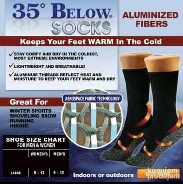 torbe za odlaganje stvari: Grejac Stopala NOVO Termo Carape sa Alu Vlaknima 1 Par SAMO 690 Dinara — 4