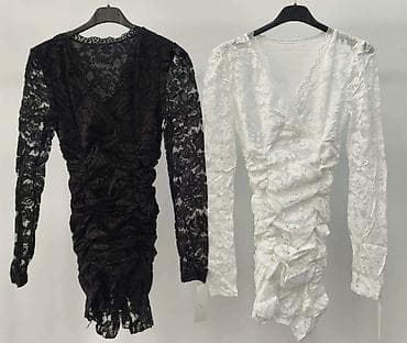 lisca: Elegantna crna midi haljina sa sitnim svetlucavim tačkicama. - Kroj — 2