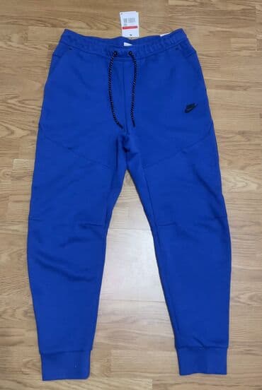 Sweatpants, L, Nike, color - Blue, Cotton — 1