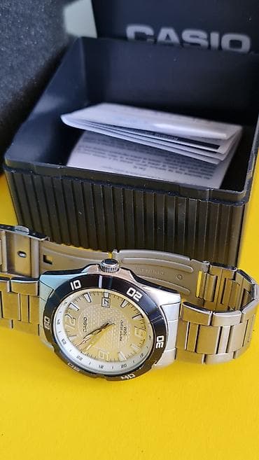 Upaljači i prateća oprema: Casio analogni muški sat – inox narukvica i kućište, klasičan sportski — 2