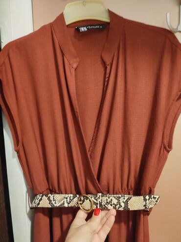 prada kais: Zara S (EU 36), color - Burgundy, Cocktail, Short sleeves — 10