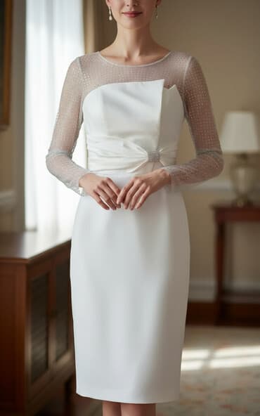 svecane haljine za punije dame beograd: Svecana bela haljina br 40.Cena 5000 din.Placena 100 e.Obucena za — 1