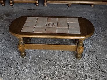 namestaj nova forma врање – слике: Drveni klub sto sa keramičkim pločicama - Materijal: masivno drvo — 4