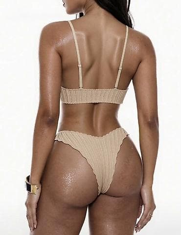 bebi odeca za devojcice: NOV U PAKOVANJU! S velicina Ženski kupaći kostim – dvodelni set, bež — 2